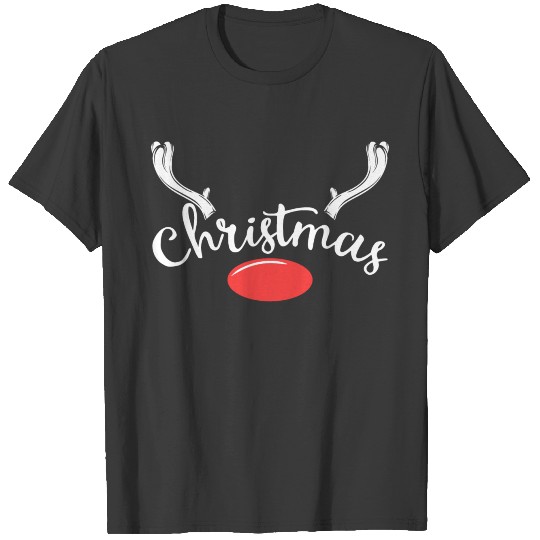 "Christmas Red-nosed Reindeer" Christmas Design T-shirt
