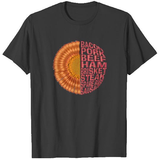 Bacon Barbecue Sunflower Steak Brisket BBQ Meat T-shirt