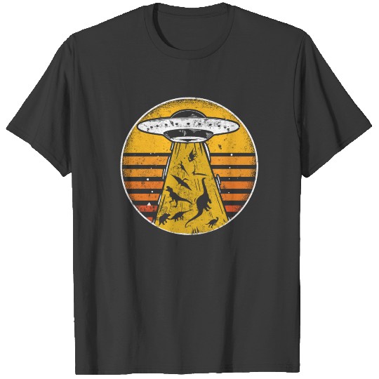 Vintage Dinosaur Alien Abduction Funny Alien T-shirt