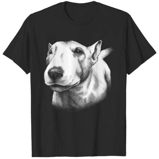 Discover Bull Terrier Dog Portrait (monochromatic) T-shirt