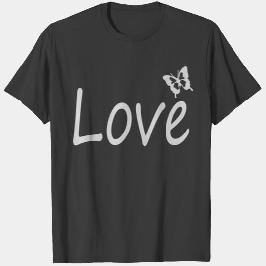 Love with butterfly - white T-shirt