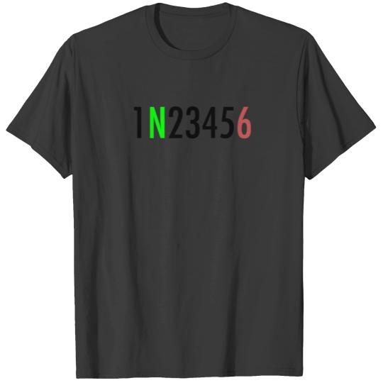 1N23456 | Motorbike, Motorcycle, Biker, Gearshift T-shirt