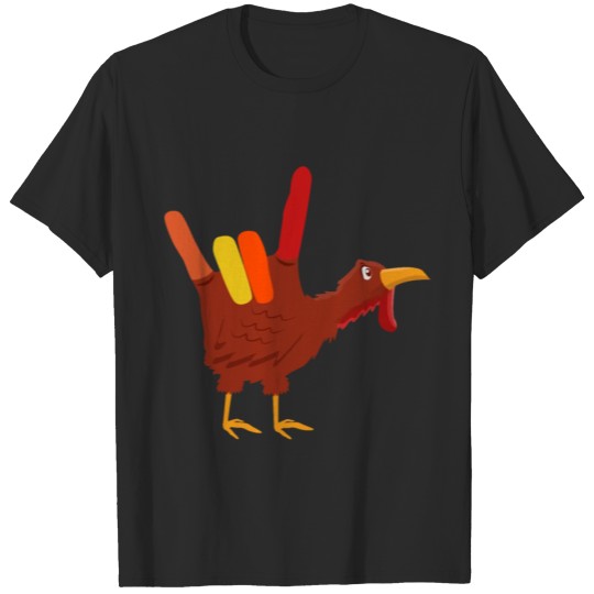 Thanksgiving Turkey Sign Language I Love You T-shirt