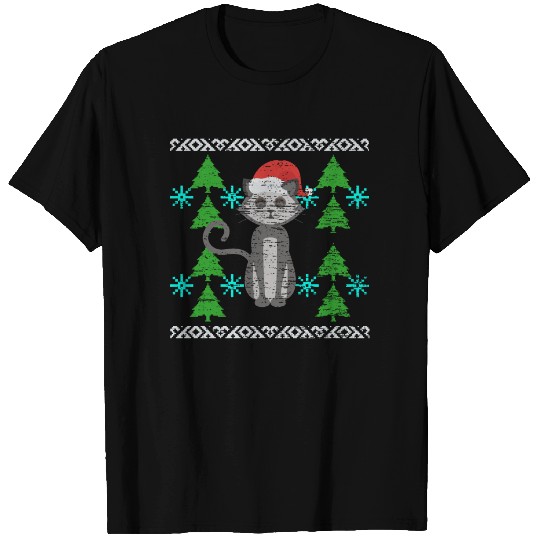 Christmas meow cat cat lady T-shirt
