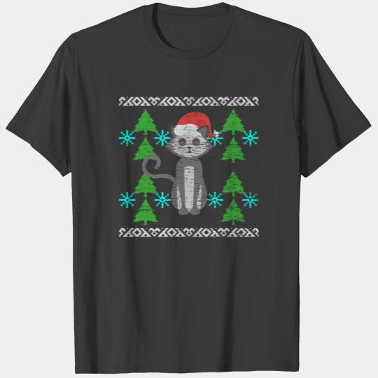 Christmas meow cat cat lady T-shirt