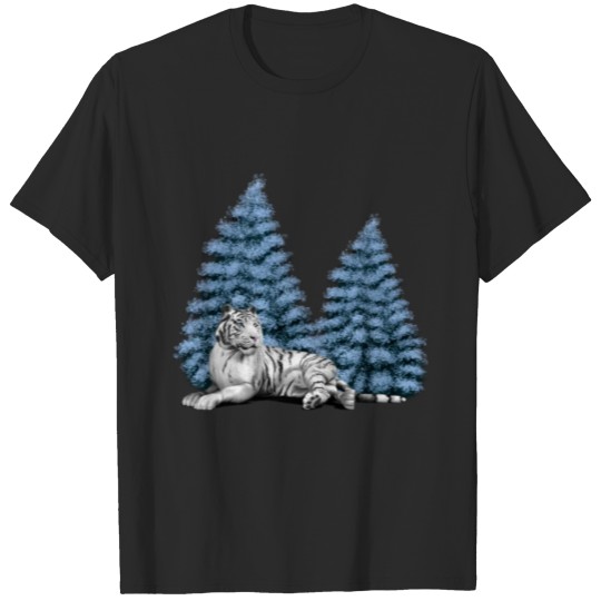 Discover Snow tiger in a winter landscape T-shirt