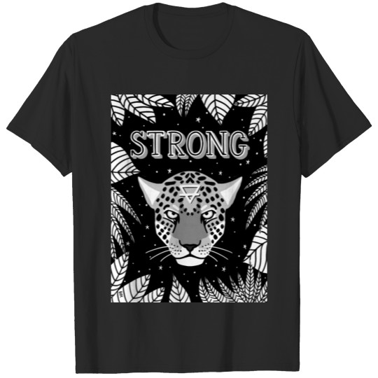 Discover Strong Jaguar poster in black and white T-shirt