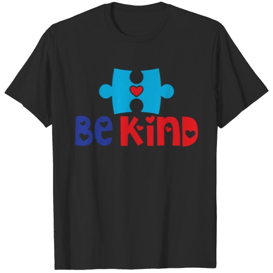 Discover Be Kind Design With Autism Puzzle Piece And Heart T-shirt