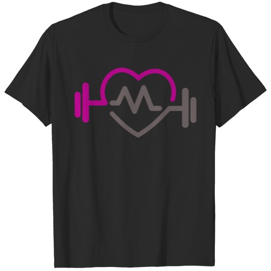 Discover fitness logo - I love - heartbeat T-shirt