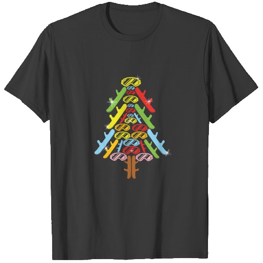 Christmas Christmas tree snowboard shirt T-shirt