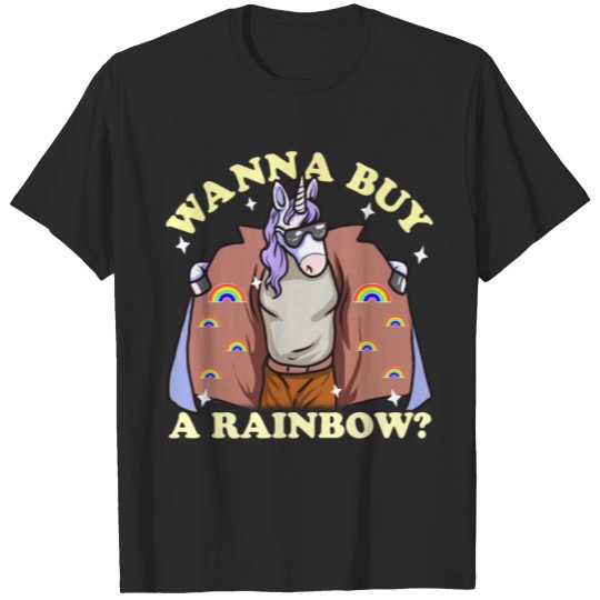 Discover Gangster Unicorn Man Funny Wanna Buy A Rainbow? T-shirt