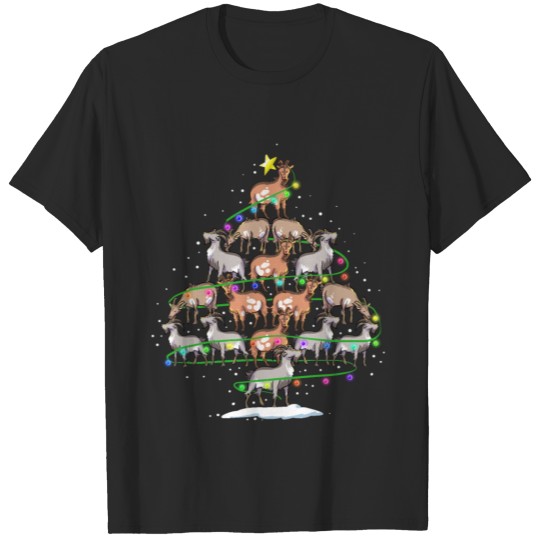 Discover Funny Goat Christmas Tree Xmas Gift T-shirt