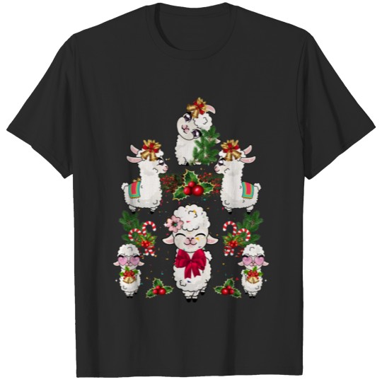 Llama Christmas Tree T-shirt