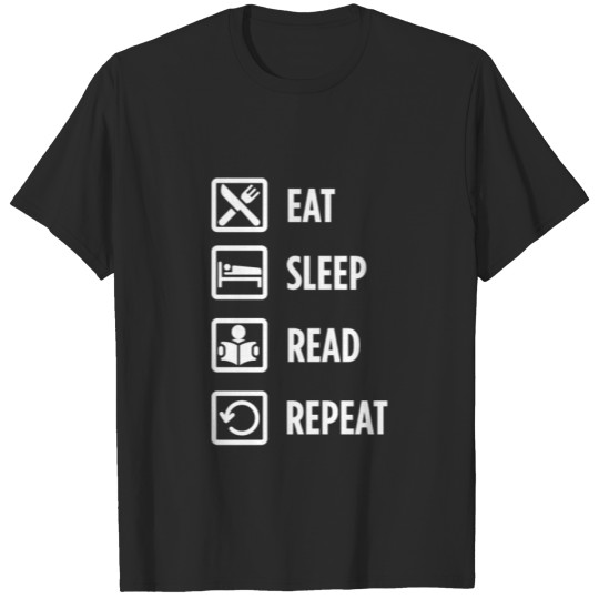 Discover Eat Sleep Read Repeat Reading Bookworm T-shirt