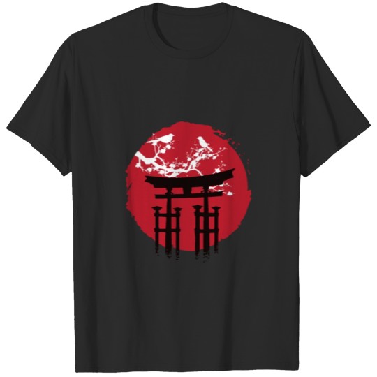 Japan - flag with asian building T-shirt
