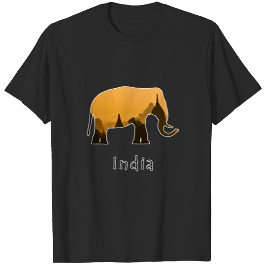 Discover India Elephant Sunset Temple Gift Idea T-shirt