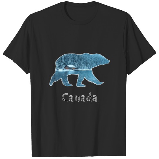 Discover Canada Grizzly Winter Lake Gift Idea T-shirt