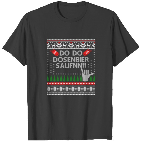 Ugly Christmasn canned beer Mallorca Party T-shirt