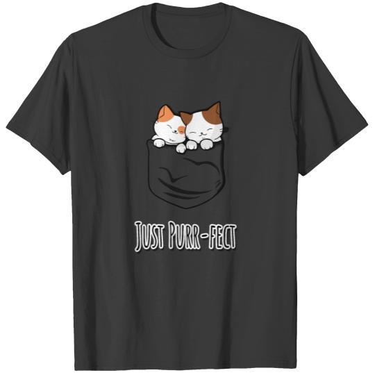 Cat Couple Adorable Pet Mitten Feline Cute Novelty T-shirt
