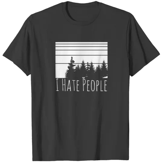 Funny Camping retro Design i hate people T-shirt