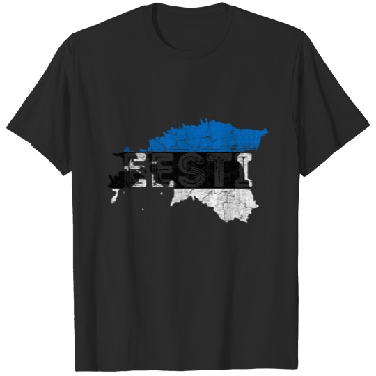 Discover Estonia Map Shape and Flag T-shirt