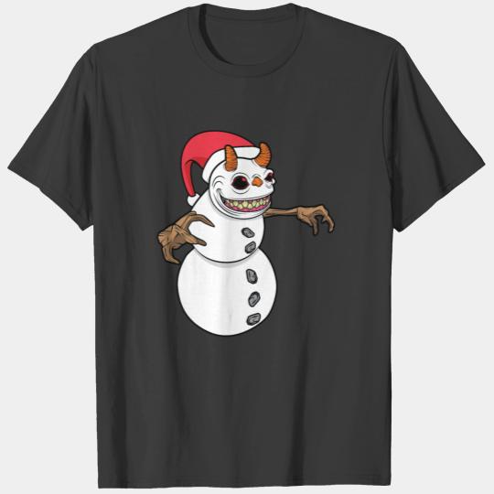 Snowman Krampus Christmas Halloween Horror Winter T-shirt