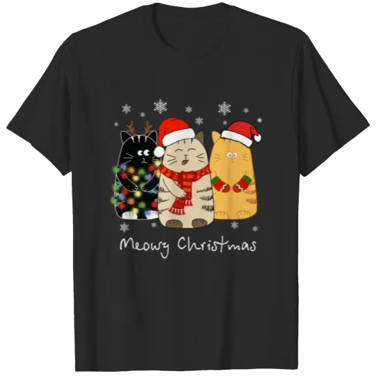 Discover Shop Christmas funny Cat T-Shirts T-shirt