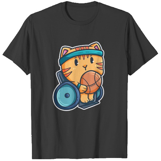 Discover wheelchair basketball cat disability gift T-shirt