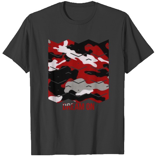 Pattern with waves - Dream on camouflage T-shirt