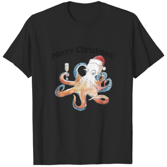 Discover Christmas cephalopod T-shirt