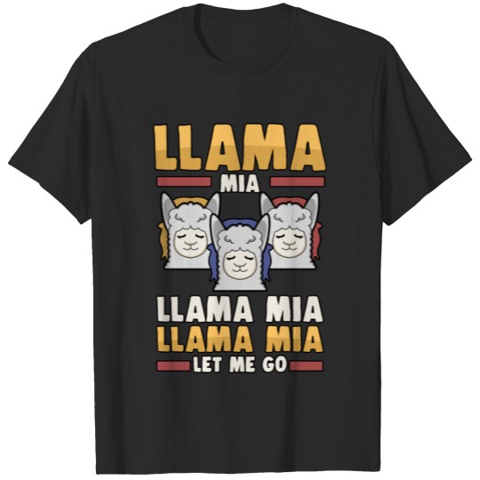 Discover llama mia song lama alpaca cute fun animal present T-shirt