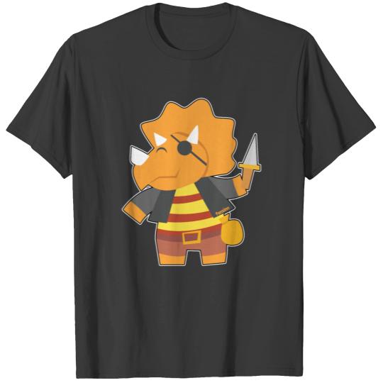 Triceratops Dinosaur Pirate T-shirt