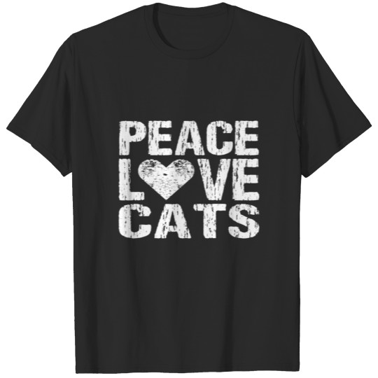 Discover Cats Peace Love Giift for Kitten Cat Lover Owner T-shirt