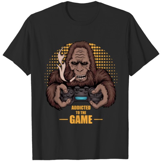 Discover Bigfoot - Addicted to the game - gamers T-Shirt T-shirt