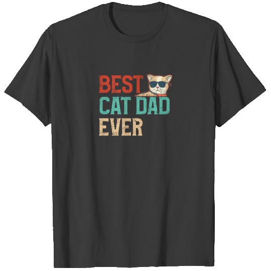 Discover Best Cat Dad Ever Paw Lover Daddy Vintage Birthday T-shirt