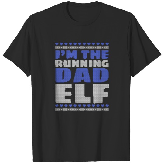 Discover Ugly Sweater Running Running Dad Elf Gift T-shirt