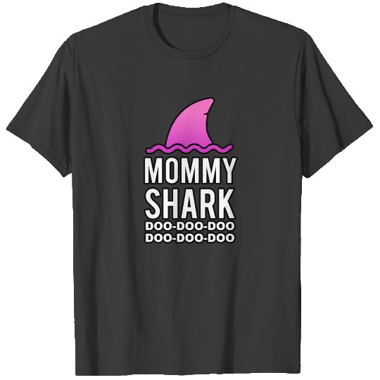 Mommy shark shark fin water animal swim present T-shirt
