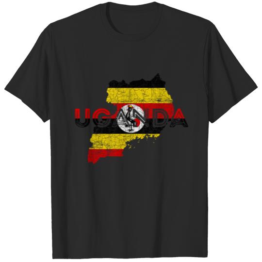 Discover Uganda Map and Flag T-shirt