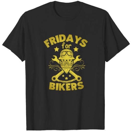 Discover Fridays for Bikers Motorcycle slogan T-shirt