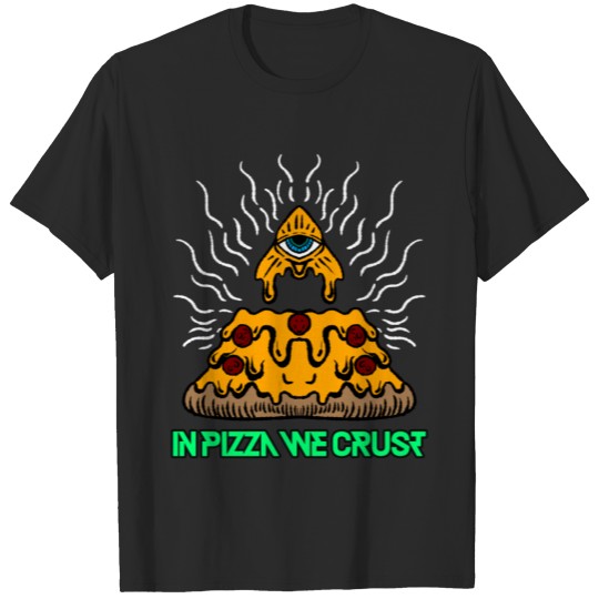 Discover Pizza Illuminati Eye Slice Cool Food Funny Gift T-shirt
