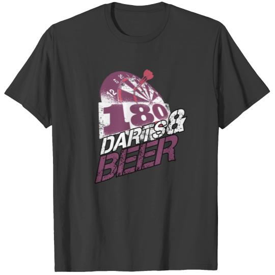 Darts Darts Beer Dartboard Dartpfeil Bullseye 180 T-shirt