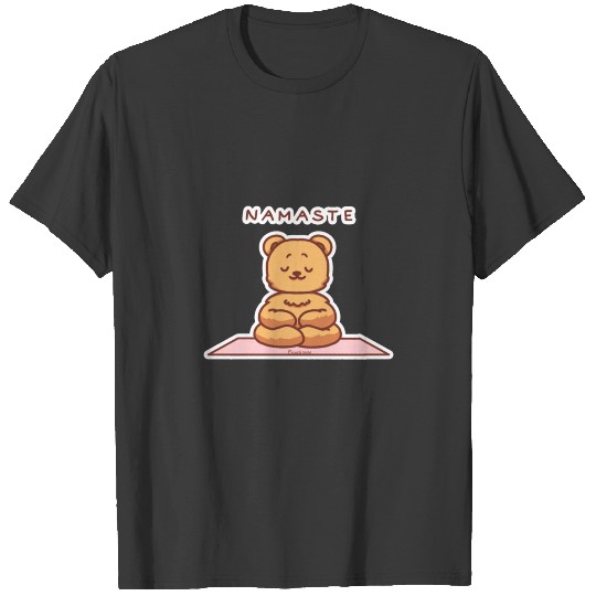 Teddy Meditation Yoga Grizzly stuffed animal T-shirt