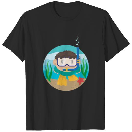 Discover Diver Snorkeling Boy Scuba Diving Funny Gift Idea T-shirt