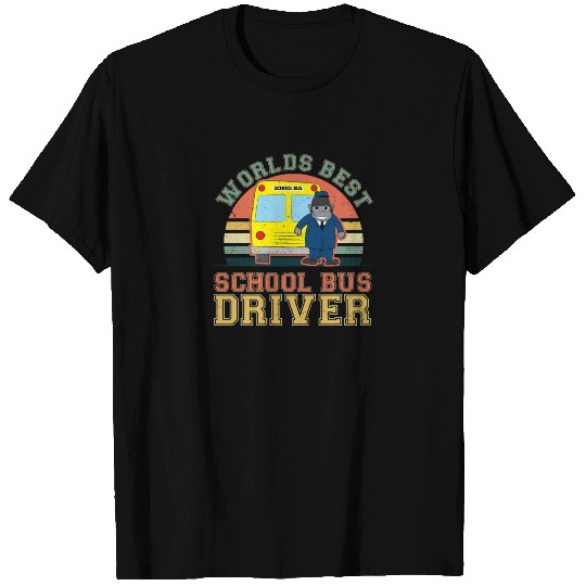School Bus Vintage Retro Sunset Gorilla Gift T-shirt