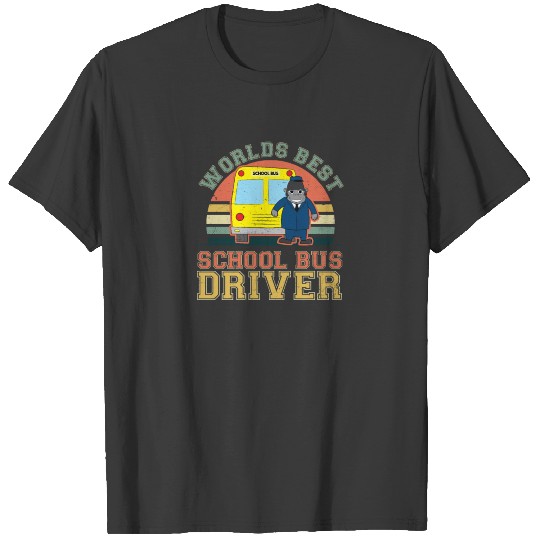 School Bus Vintage Retro Sunset Gorilla Gift T-shirt
