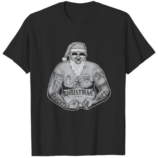 Discover Tattoo Biking Santa Claus Cool T-shirt
