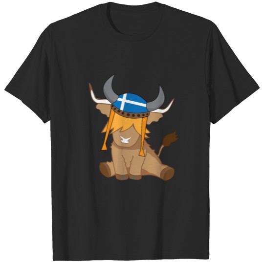 Discover highland cow viking shetland flag T-shirt