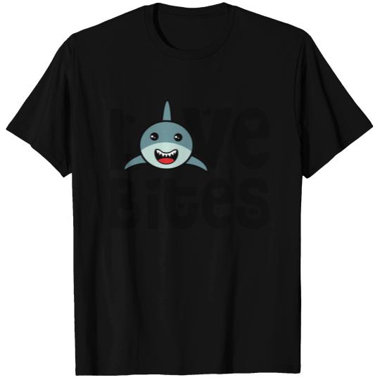 Love Bites Kawaii Chibi Shark Valentine's Day Cute T-shirt