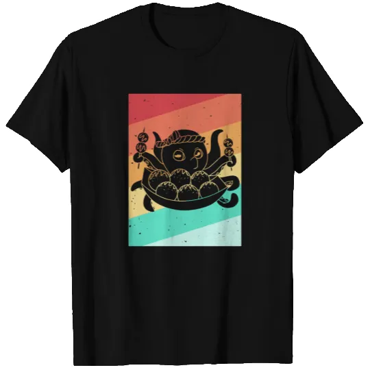 Takoyaki octopus Squid Japanese Retro T-shirt
