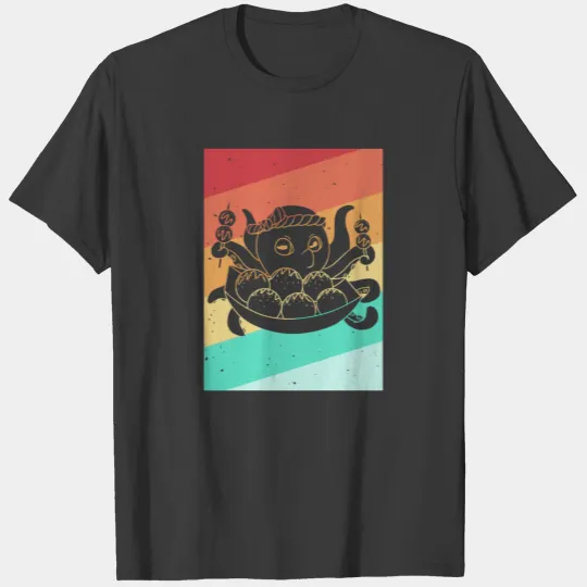 Takoyaki octopus Squid Japanese Retro T-shirt